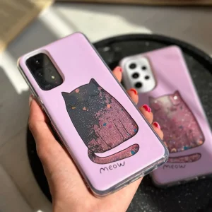 قاب گربه صورتی آکواریومی Meow (کدC1391)