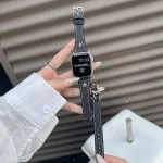 بند اپل واچ Chanel زنجیر کارتیر 2 دور (کدw5004)