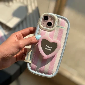 قاب Victoria's Secret با پاپ سوکت قلبی آینه ای (کدC1602)