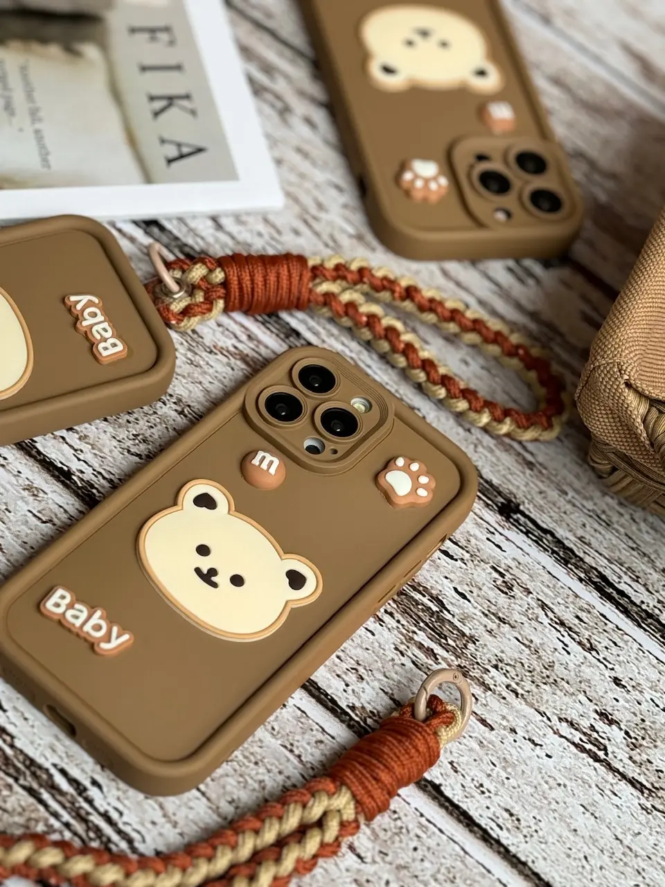 7f60c8 قاب Baby Bear با بند طنابی آیفون (کدC1468) - Image 1