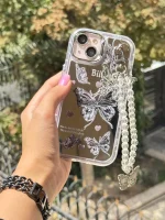 قاب butterfly آینه ای با محافظ لنز رینگی و آویز چسبی (کدC1804)