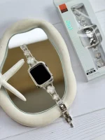 بند اپل واچ ون کلیف استیل + گارد نگینی (کدw5040) - Image 2