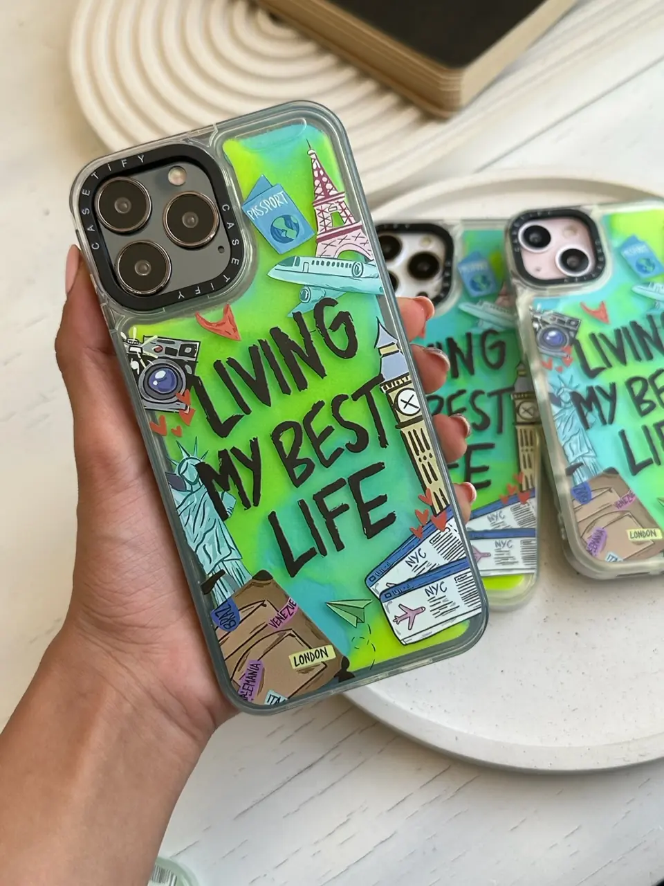 6bb2ff قاب آکواریومی شبرنگ Living My Best Life (کدC1314) - Image 1
