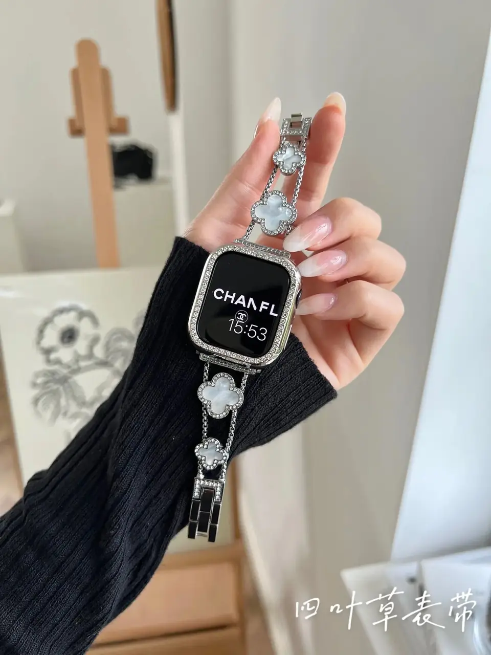 d79500 بند اپل واچ ون کلیف استیل + گارد نگینی (کدw5040) - Image 1
