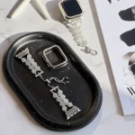 بند اپل واچ Shell Diamond همراه با گارد نگین دار (کدw5039)