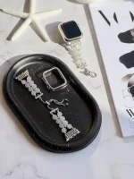 بند اپل واچ Shell Diamond همراه با گارد نگین دار (کدw5039)