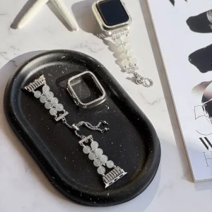 بند اپل واچ Shell Diamond همراه با گارد نگین دار (کدw5039)