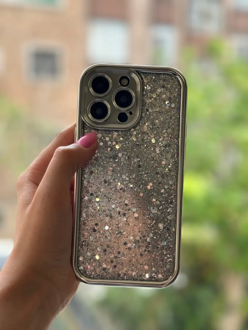 7ccf2c قاب Silver Glitter (کدC1702) - Image 1