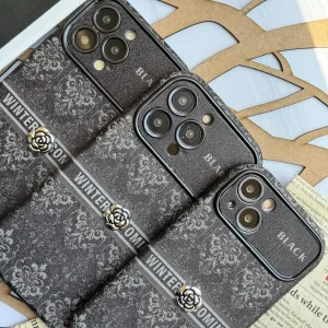 قاب Black Design گل نقره ای (کدC1762)