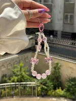 آویز مروارید و پاپیون صورتی (کدa0260) - Image 2