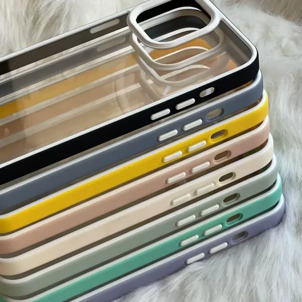 قاب موبایل آیفون بستنی سفید دورنگ پشت طلق ( 30111 )