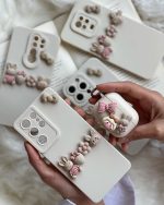 قاب موبایل آیفون شهر موش ها و خرگوش برجسته سفید