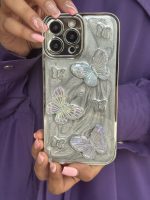 قاب موبایل آیفون پروانه برجسته کریستالی - Image 2