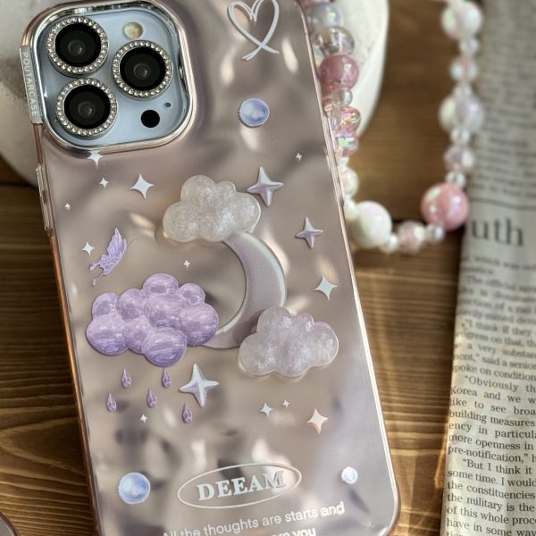 قاب موبایل آیفون دریم کیس ابر ماه و ستاره + بندست
