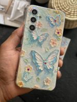 قاب موبایل ( آیفون - سامسونگ ) گل بابونه و پروانه آبرنگی محافظ لنزدار - Image 2