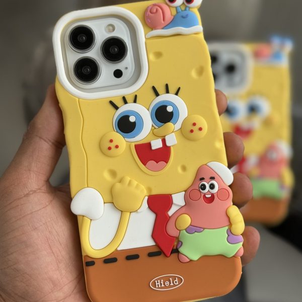 قاب موبایل آیفون باب اسفنجی پاتریک حلزون سیلیکونی