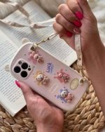 قاب موبایل آیفون خرگوش و خرس گوش قلبی بندی برجسته محافظ لنزدار - Image 3