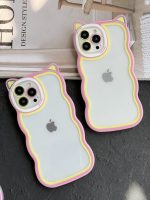 قاب موبایل گربه فنکو صورتی و زرد شفاف - Image 3