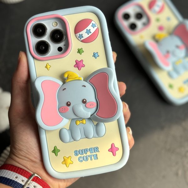 قاب موبایل آیفون بچه فیل دامبو گوش استندشو