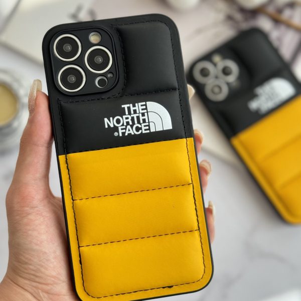 قاب موبایل آیفون پافر دورنگ مشکی زرد