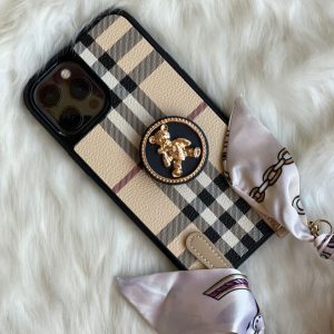 قاب موبایل آیفون باربری بند پارچه ای پاپسوکت دار