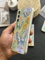 قاب موبایل ( آیفون - سامسونگ ) گل بابونه و پروانه آبرنگی محافظ لنزدار - Image 3