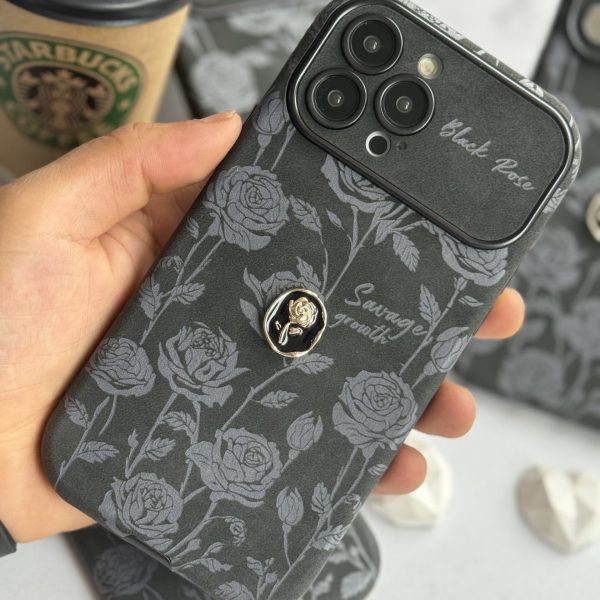 قاب موبایل آیفون گل رز دارک نایت
