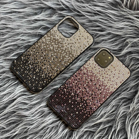 قاب موبایل آیفون سواروسکی دو رنگ دور نگین