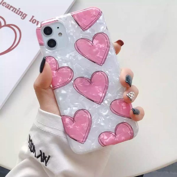 قاب موبایل آیفون آیس ماربل قلب