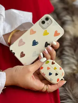 قاب موبایل آیفون قلب مدادرنگی