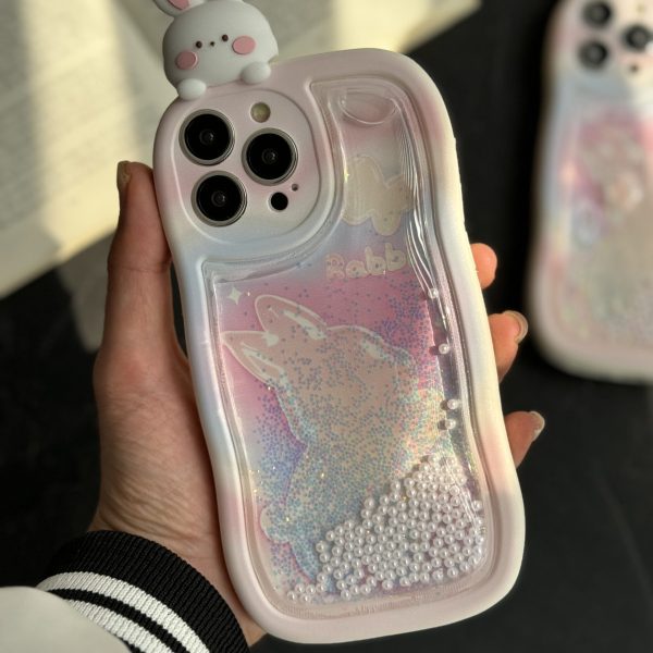 قاب موبایل آیفون خرگوش آکواریومی سیلیکونی سفید