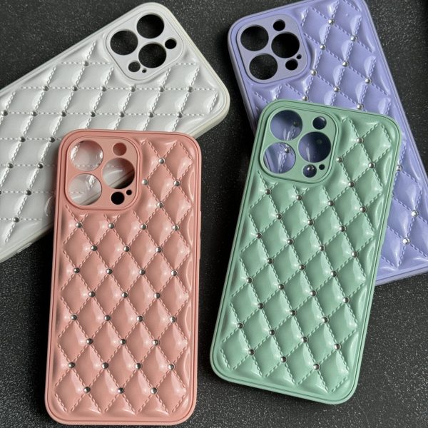 قاب موبایل آیفون شنل نگین سواروسکی محافظ لنز براق