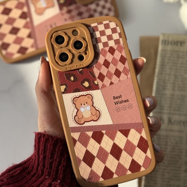 قاب موبایل آیفون بهترین آرزوی خرسی قهوه ای محافظ لنزدار