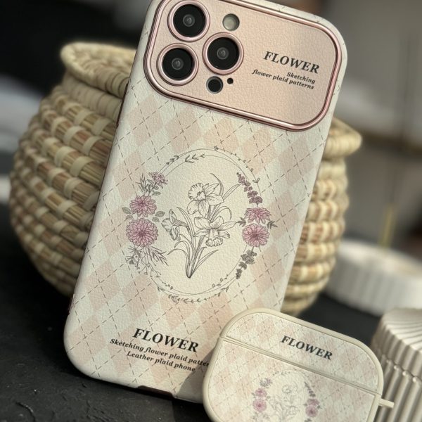 قاب موبایل آیفون فلاور رزپینک
