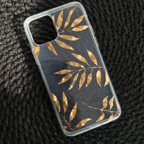 قاب موبایل آیفون گل فلزی طلایی
