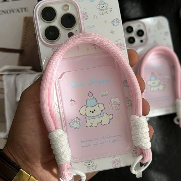 قاب موبایل آیفون سگ کیوتی داگ جاکارتی بنددار