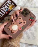 قاب موبایل سامسونگ دبل چاکلت خرس و گیلاس + آویز ست - Image 2