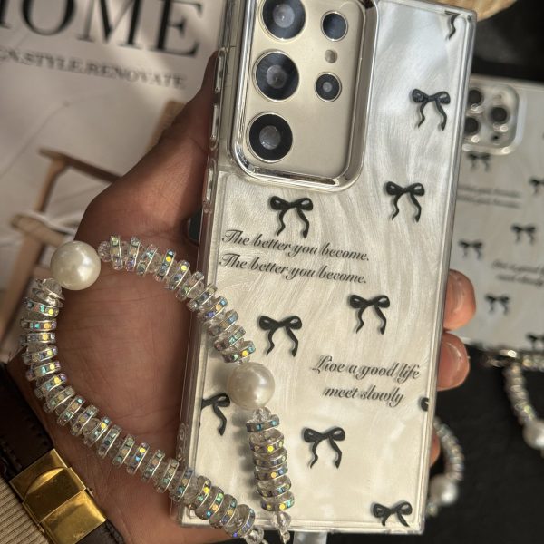 قاب موبایل سامسونگ پاپیون جمله مثبت سیلور + بندست