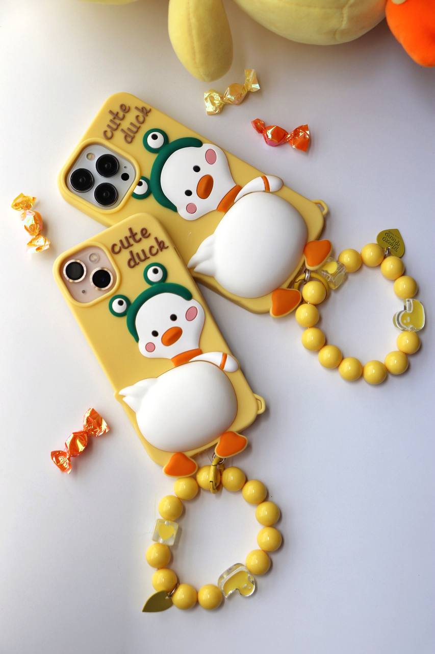 قاب موبایل آیفون جوجه اردک زشت + بندست