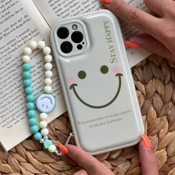 قاب موبایل آیفون هپی فیس بالشتی + بندست