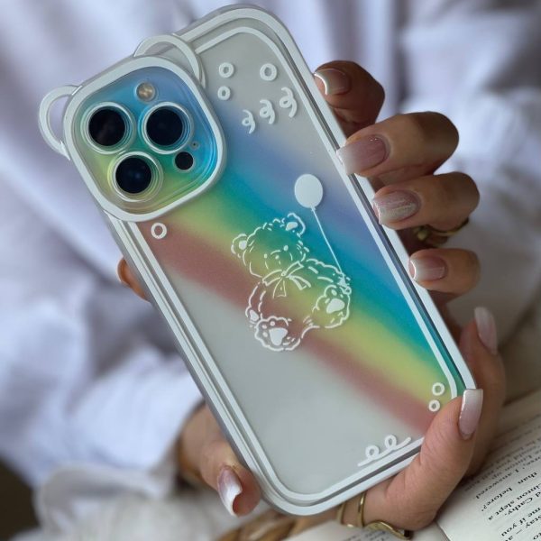 قاب موبایل آیفون خرس رنگین کمان