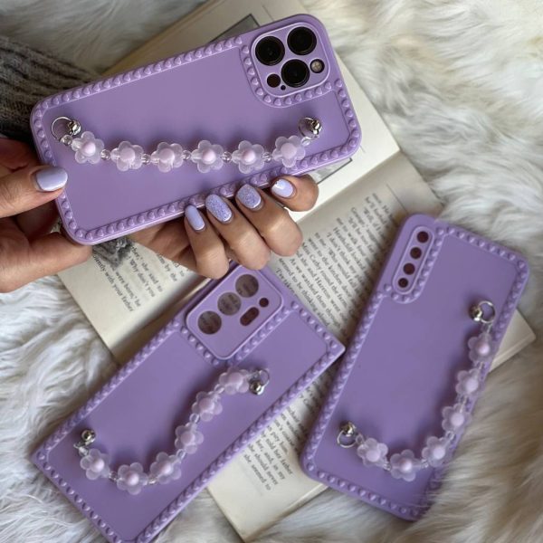 قاب موبایل سامسونگ گل لوندر بندی یاسی