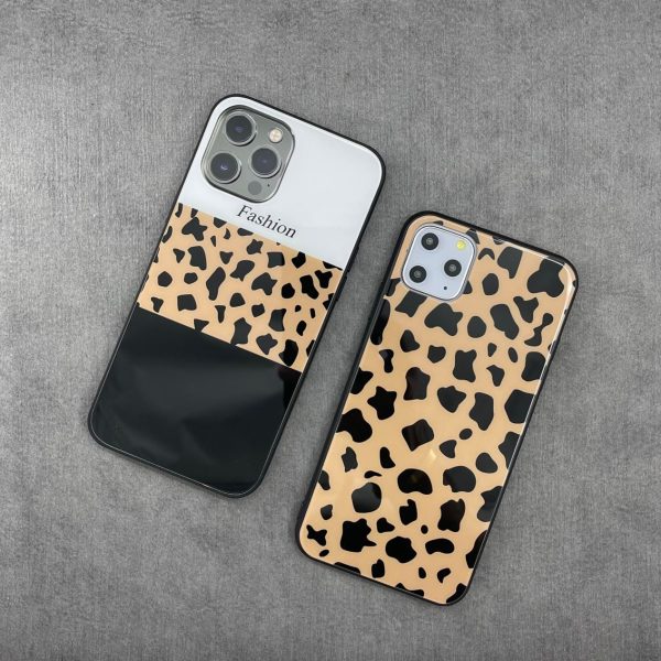 قاب موبایل سامسونگ پلنگی پشت گلس بدون بند