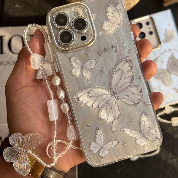 قاب موبایل ( آیفون - سامسونگ ) پروانه باترفلای بهاری بدون بند