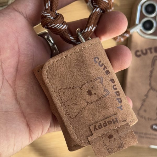 کاور ایرپاد کیوت پاپی چرم قهوه ای سنگشور بدون بند