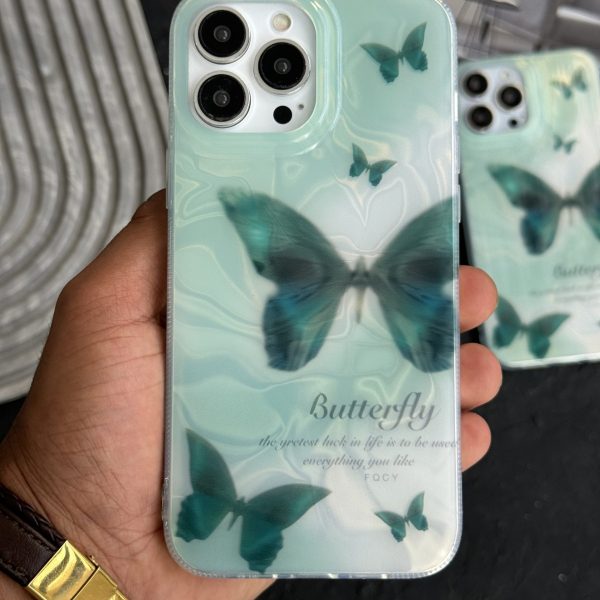 قاب موبایل آیفون پرواز پروانه سبز