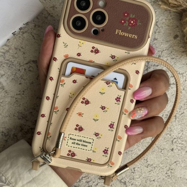 قاب موبایل گل رز فیوره جاکارتی + بندست