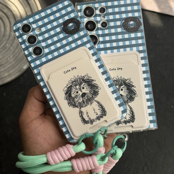 قاب موبایل سامسونگ سگ نقاشی کیوت جاکارتی + بندست