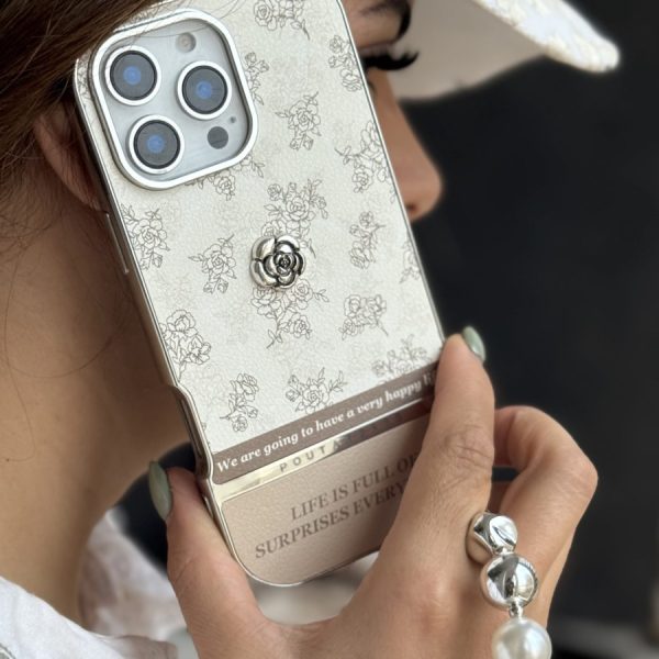 قاب موبایل آیفون کافی رز دورنگ + بندست