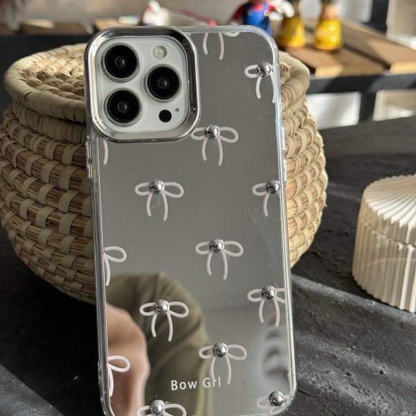 قاب موبایل آیفون پاپیون آیینه ای نگین دار